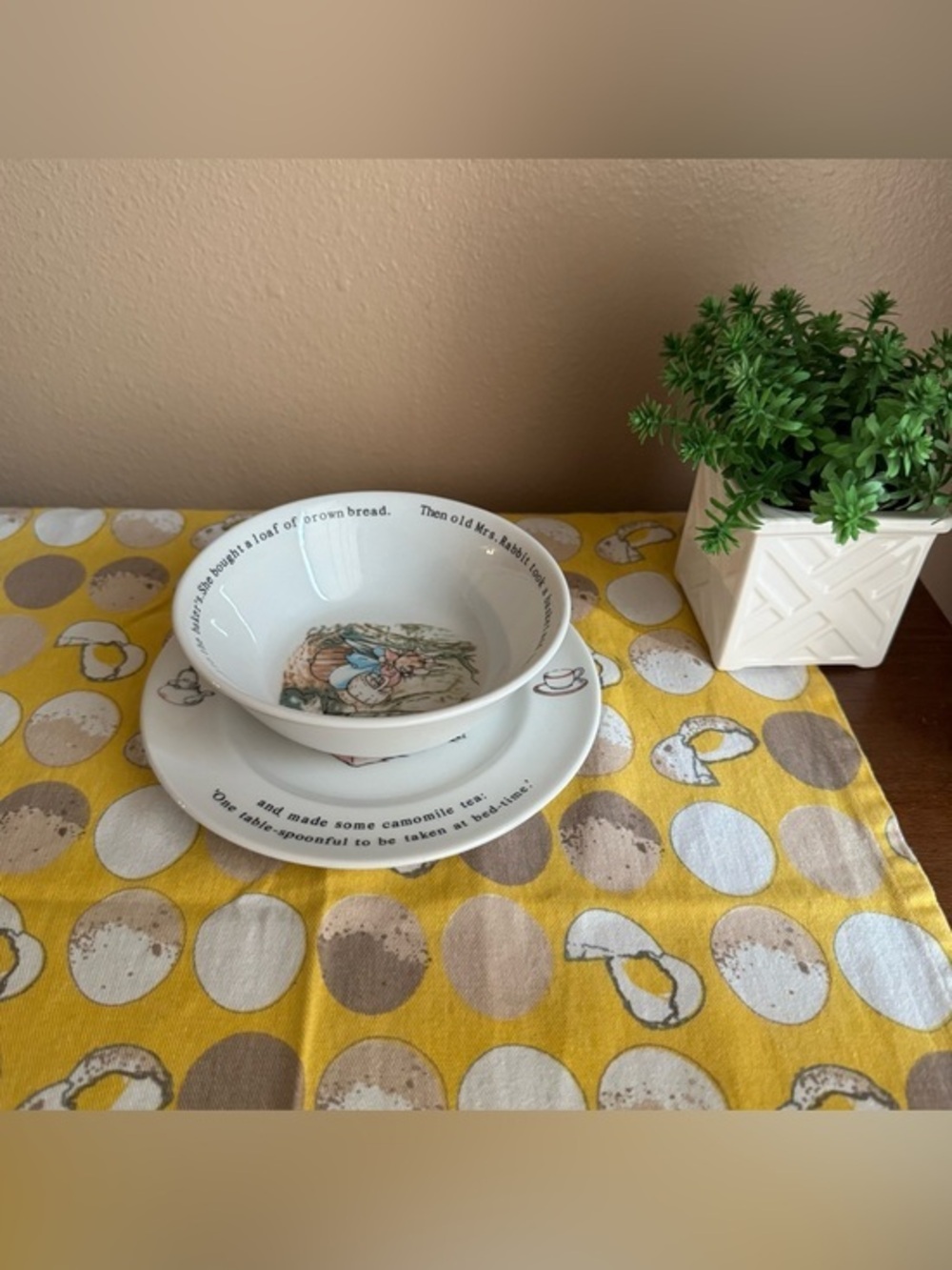 Vintage Wedgwood Peter Rabbit 1991 bowl and saucer